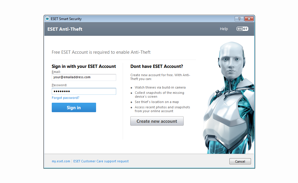 eset mobile security mobile key